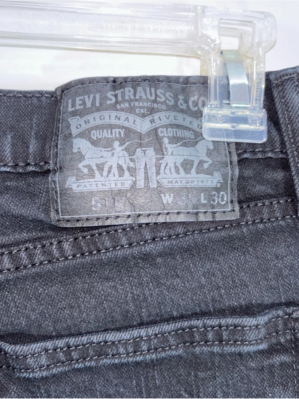 Levi's Black Denim Jeans with Leather Patch Mens. J-14